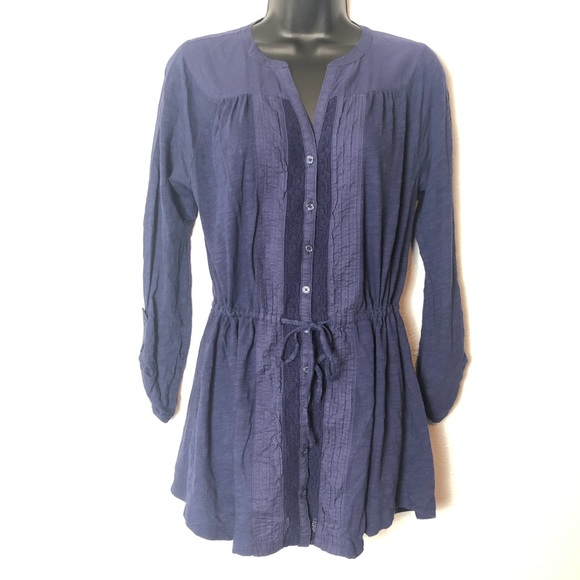GAP Tops - GAP Navy tunic shirt blouse button long sleeve S